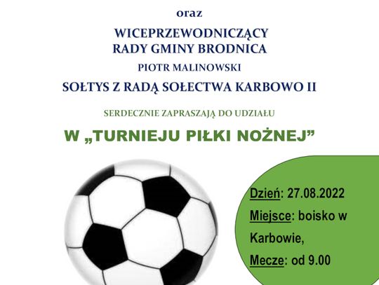 Regulamin „Turnieju Piłki Nożnej” KARBOWO 27 SIERPNIA 2022R.