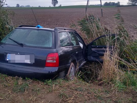 Śmiertelny wypadek w Płowężu. Kierowca wjechał w rów melioracyjny
