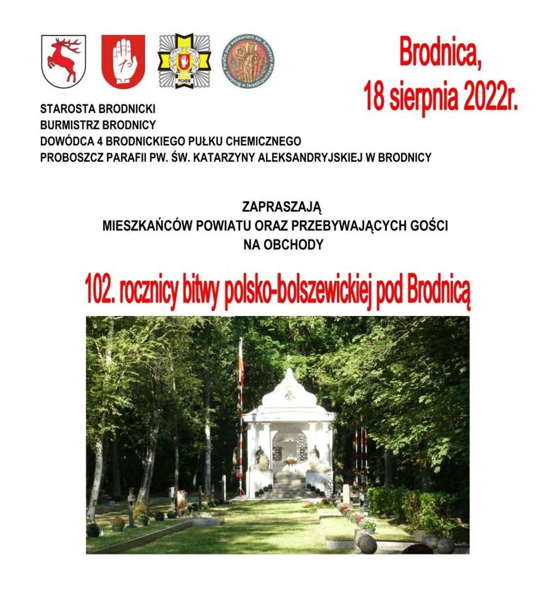 102. rocznicy bitwy polsko-bolszewickiej pod Brodnicą