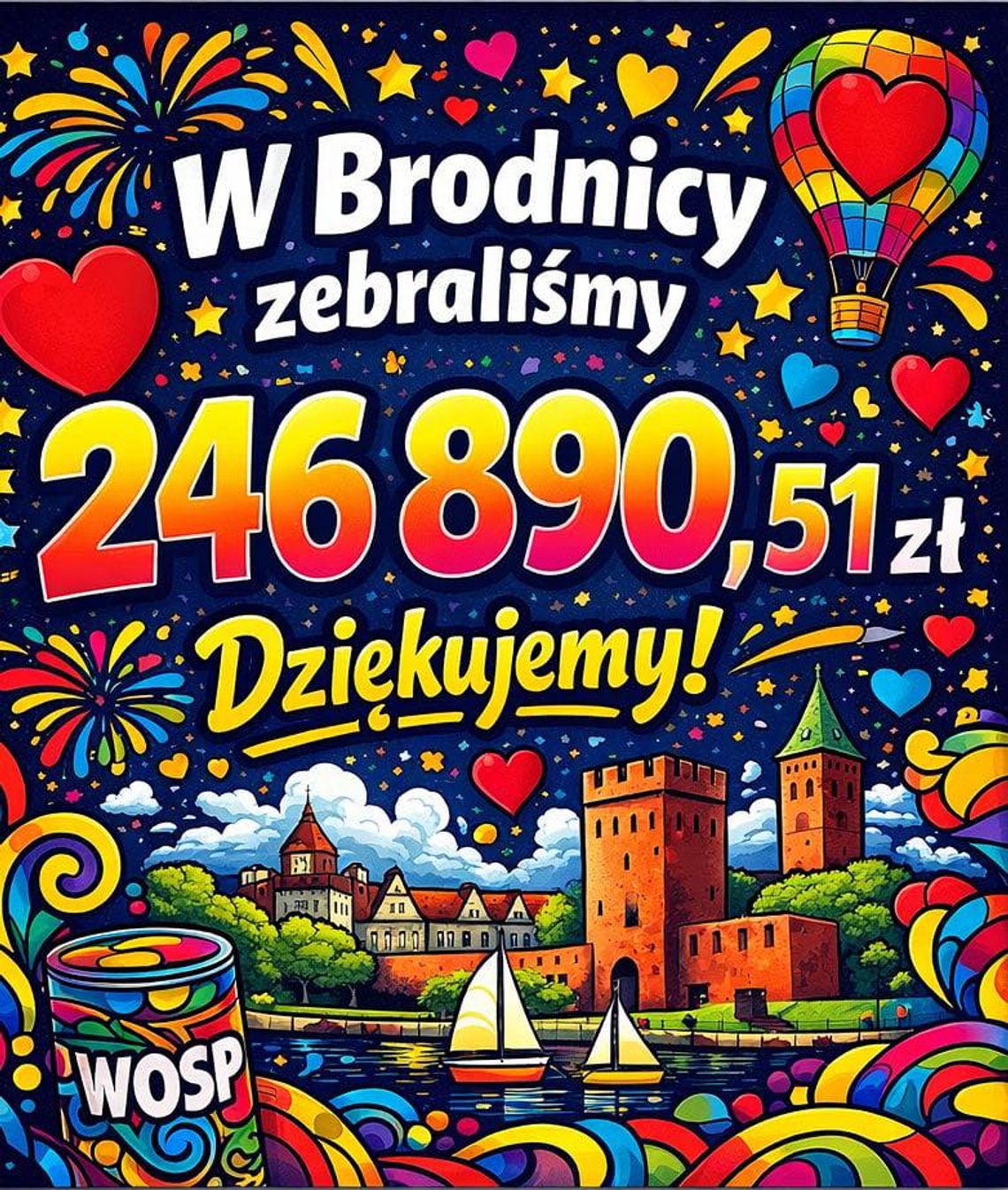 Duże, czerwone serduszko dla Brodniczan