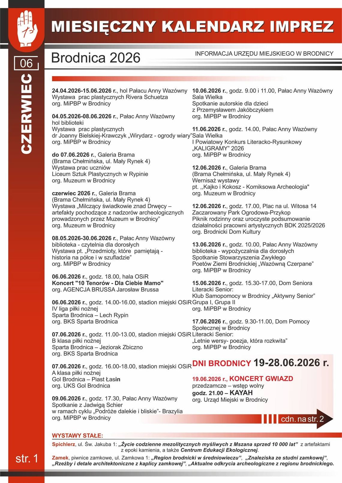 Kalendarz imprez – czerwiec 2026