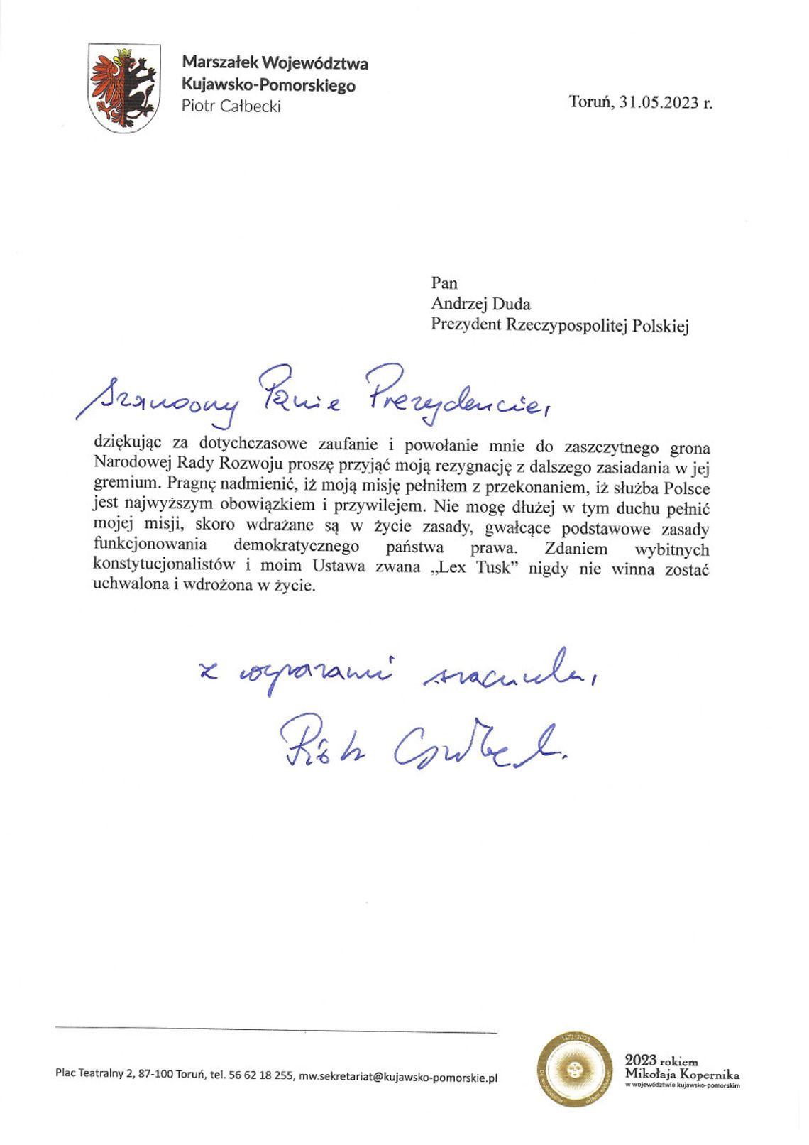 List do Prezydenta