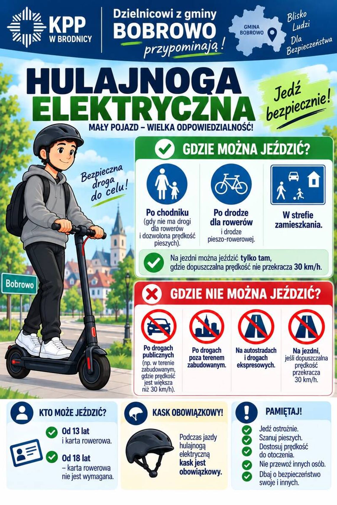 Policjanci przypominają podstawowe przepisy i zasady użytkowania hulajnogi elektrycznej Policjanci przypominają podstawowe przepisy i zasady użytkowania hulajnogi elektrycznej