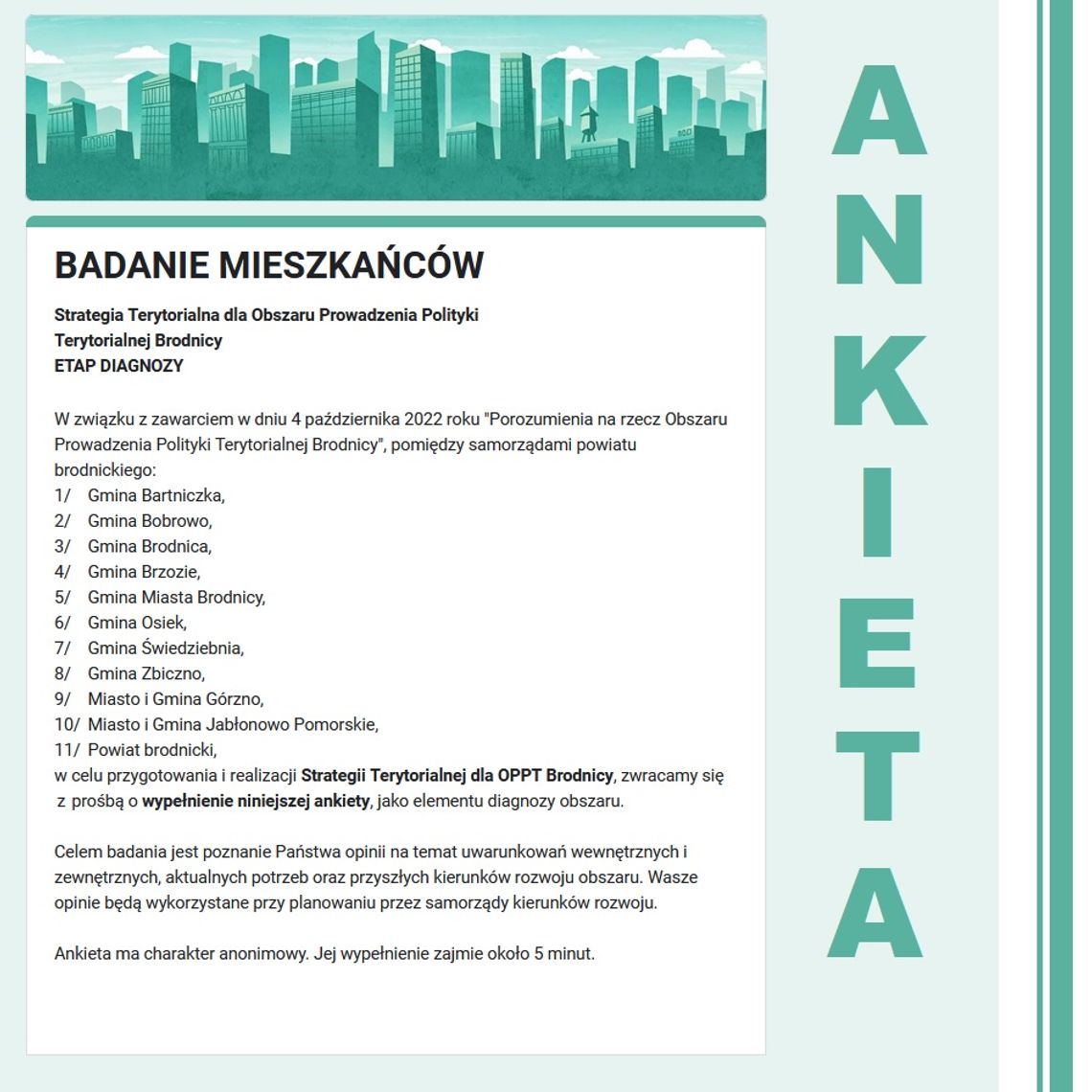 Polityka terytorialna - ankieta dla mieszkańców